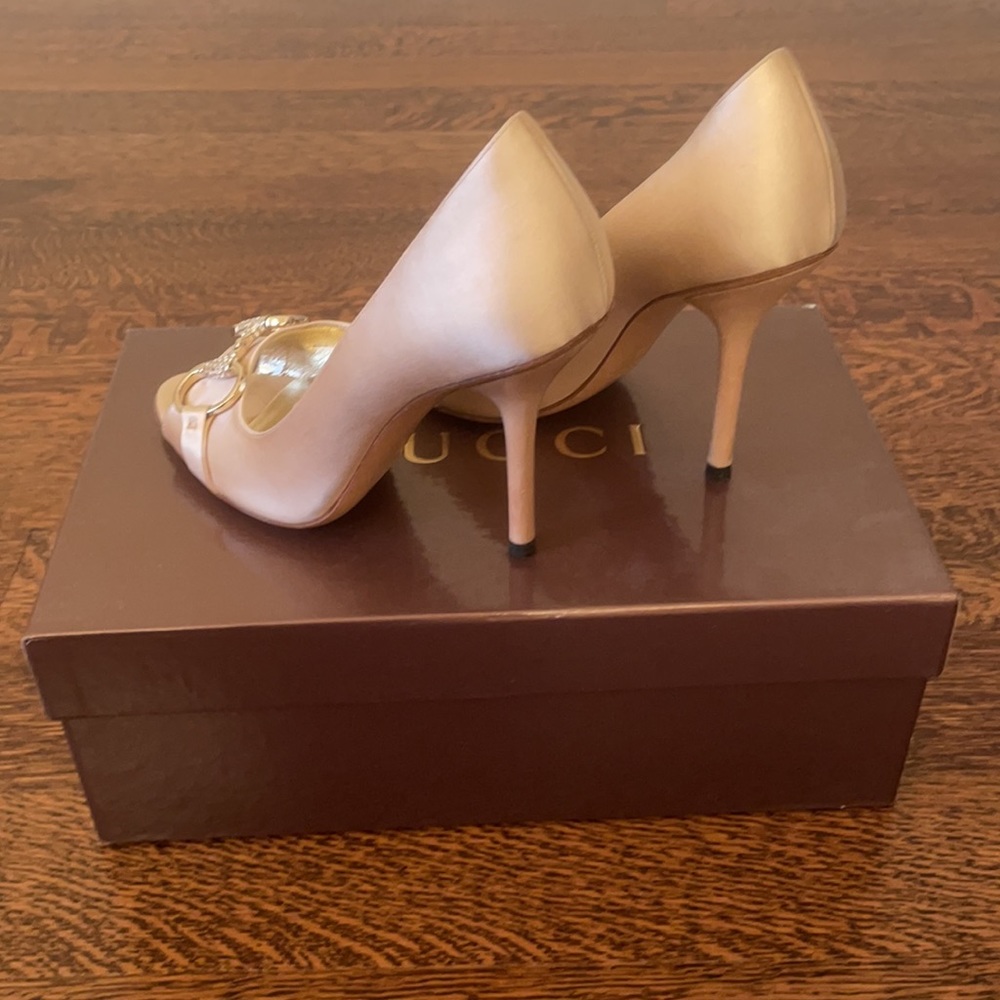 Gucci Satin Horsebit Pumps - Picture 3 of 6